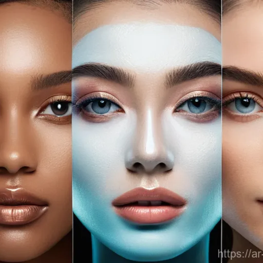 메이크업 트렌드 분석 - Here are three detailed image prompts in English, designed for image generation, focusing on the 202...