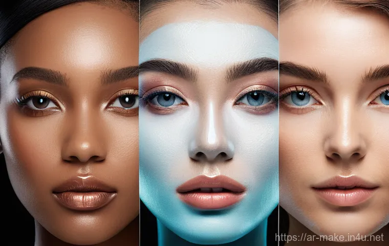 메이크업 트렌드 분석 - Here are three detailed image prompts in English, designed for image generation, focusing on the 202...