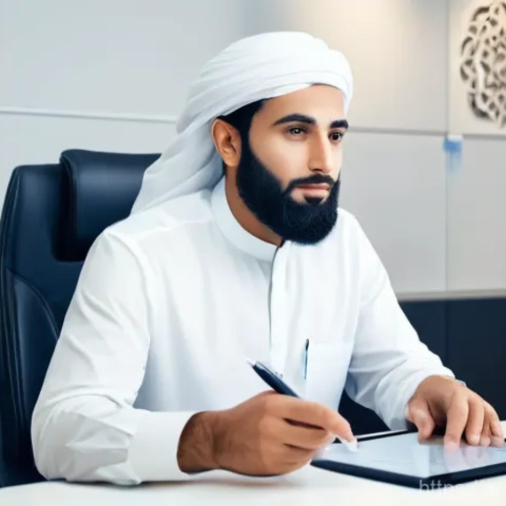 업무 중 고객과의 갈등 해결 사례 - **Prompt:** "A serene and empathetic customer service representative, of Middle Eastern descent, is ...