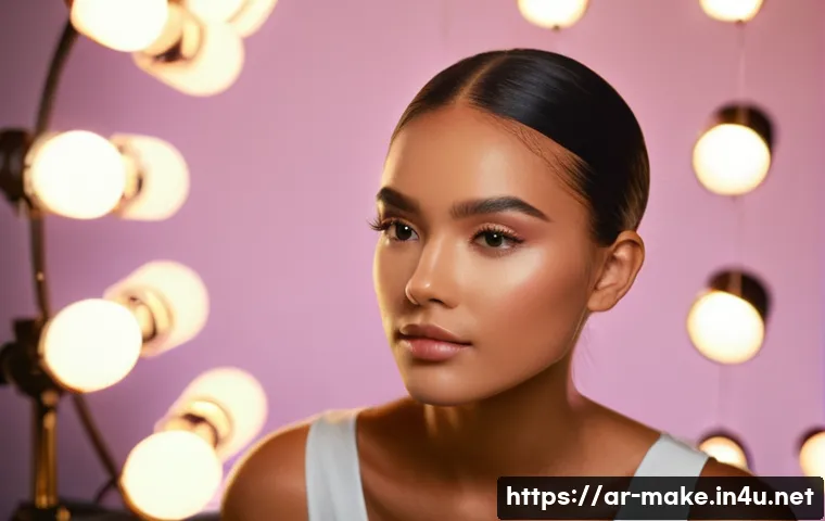 메이크업 실기 시험 실수 방지법 - **Prompt:** A talented female makeup artist, with focused eyes and a gentle expression, meticulously...