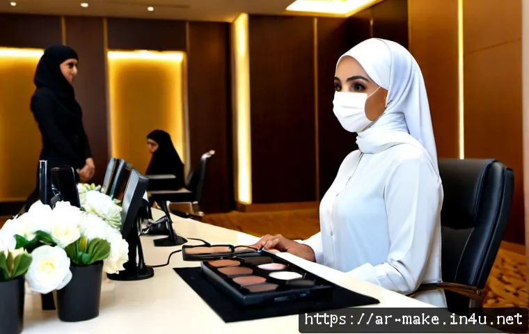 뷰티 아티스트 세미나 참석 후기 - Photorealistic beauty artist seminar in an elegant Dubai hotel conference room, Arab women beauty pr...